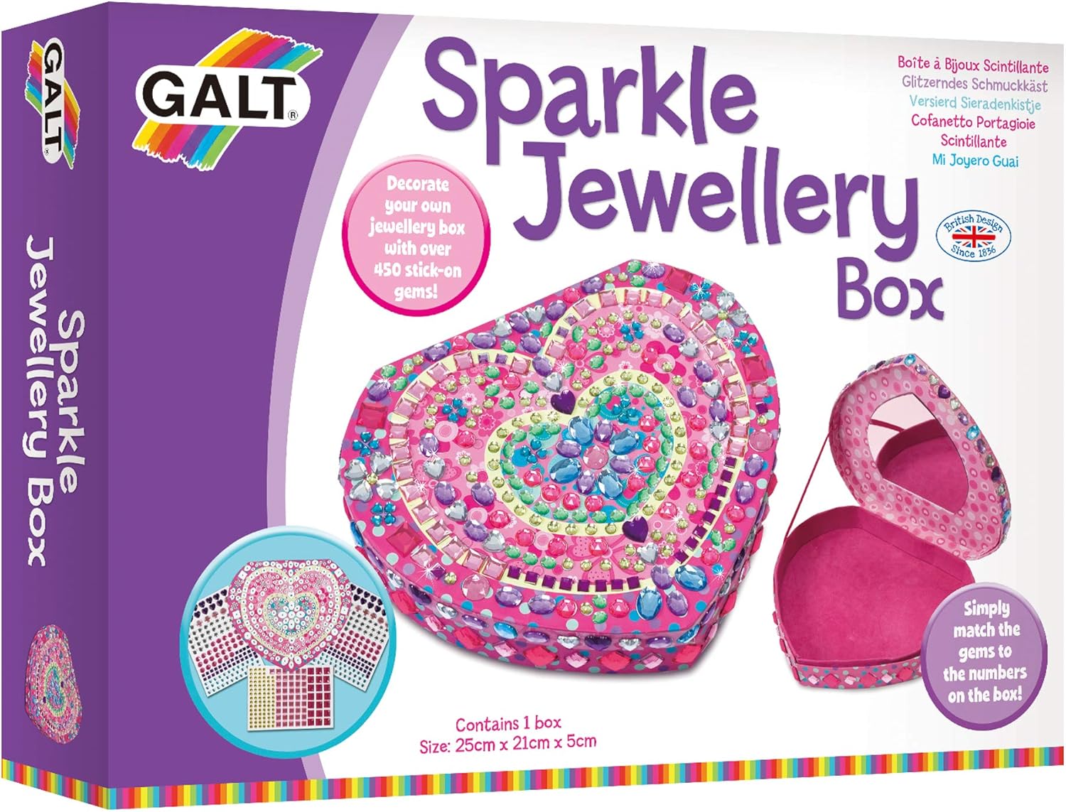 Galt Toys, Sparkle Jewellery Box, Kids'' Craft Kits, Ages 6 Years Plus