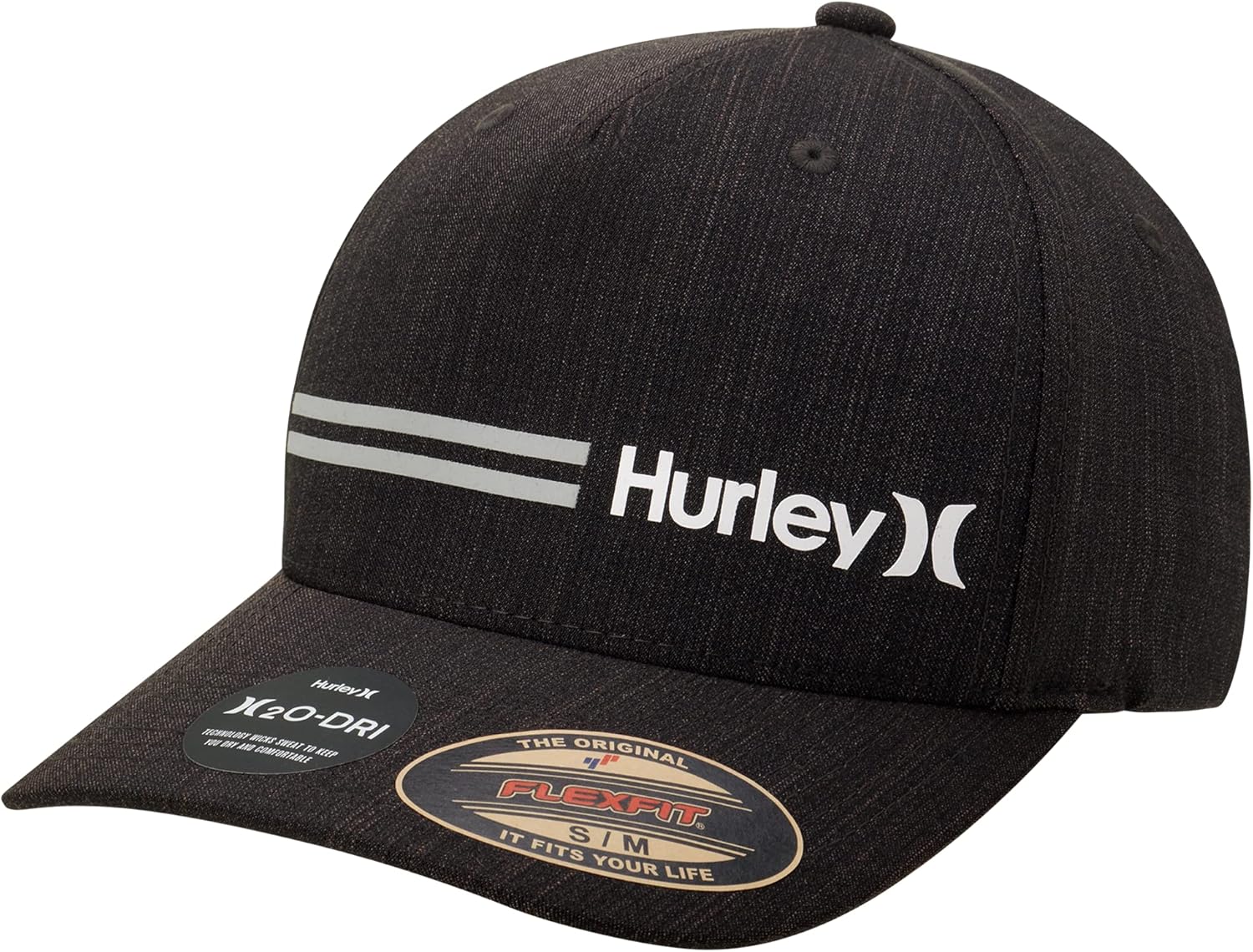 Hurley Mens Baseball Cap - Breathable Stretch Quick Dry Fitted Ball Cap - Lightweight Curved Bill Baseball Caps for Men