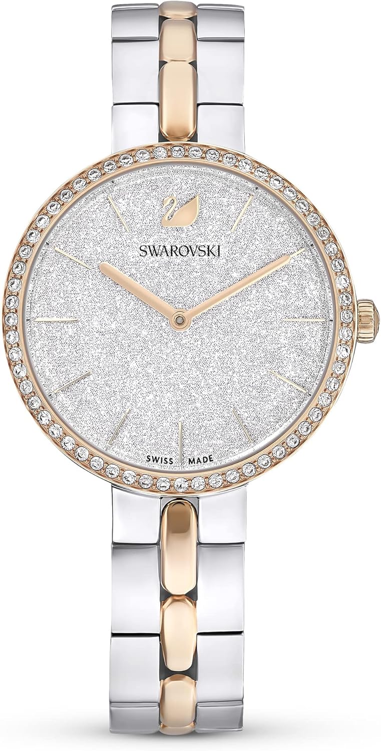 Swarovski Cosmopolitan Crystal Watch, Clear Crystals, Rose Gold Tone Finish, Swiss Made, Part of The Cosmopolitan Watch Collection