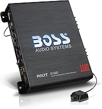 BOSS Audio Systems R1100M Monoblock Car Amplifier - 1100 High Output, 2-8 Ohm Stable, Low/High Level Inputs, Low Pass Crossover, MOSFET Power Supply