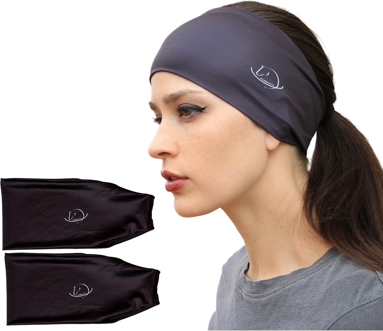 Equestrian Headbands for Women, Under Riding Helmet Bands, Sportswear Wide Hair Wrap Suitable for Use with Bike Helmets, Yoga & Hiking