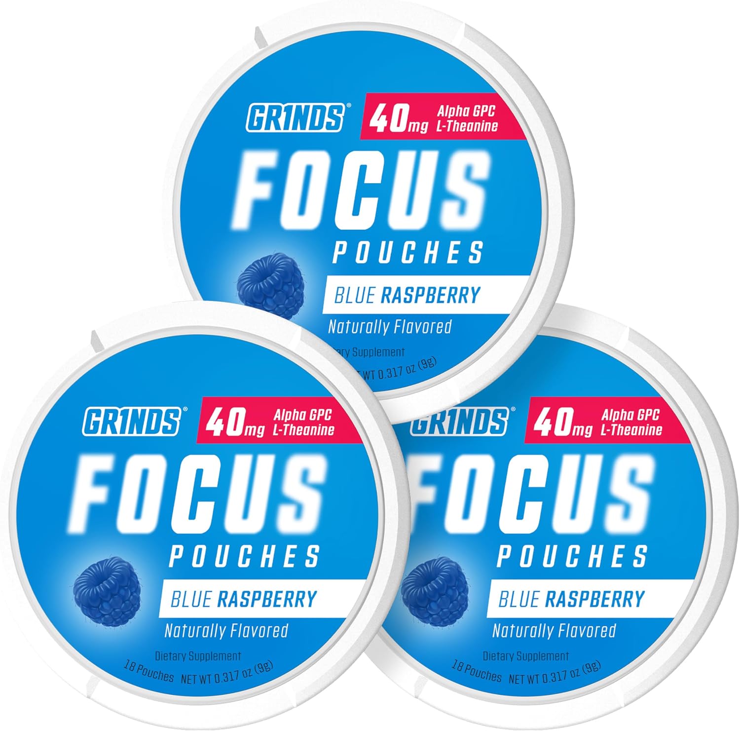 GRINDS Focus Pouches | Naturally Flavored with Nootropic Ingredients