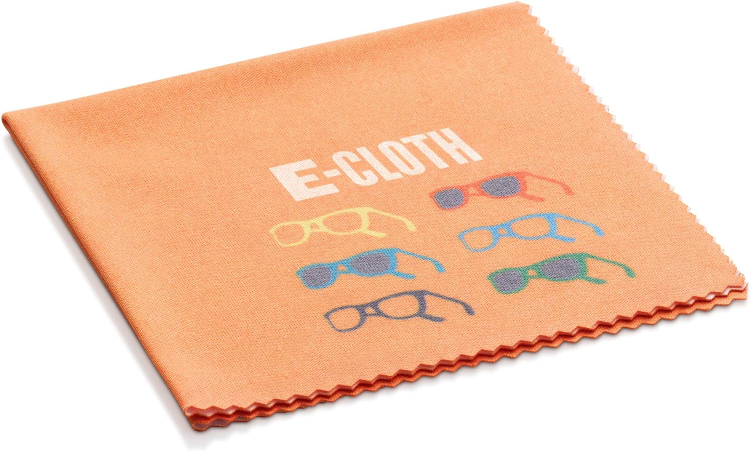 E-Cloth Glasses Microfibre Cloth, Streak-Free Cleaning Cloth for Sunglasses, Eyeglasses and Lens, Orange, 1 Pack