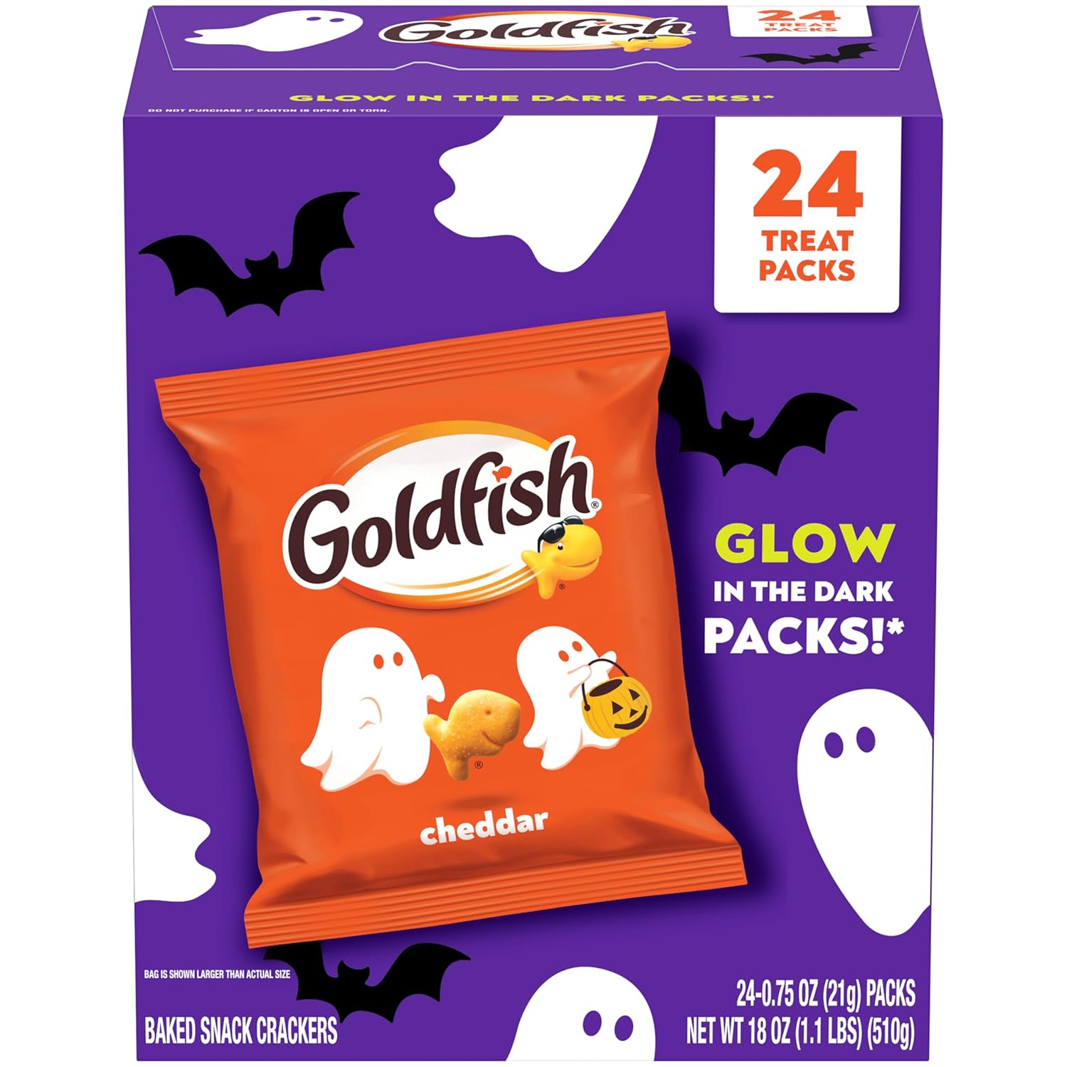 Goldfish Halloween Cheddar Cheese Crackers Multipack, 24 Pack