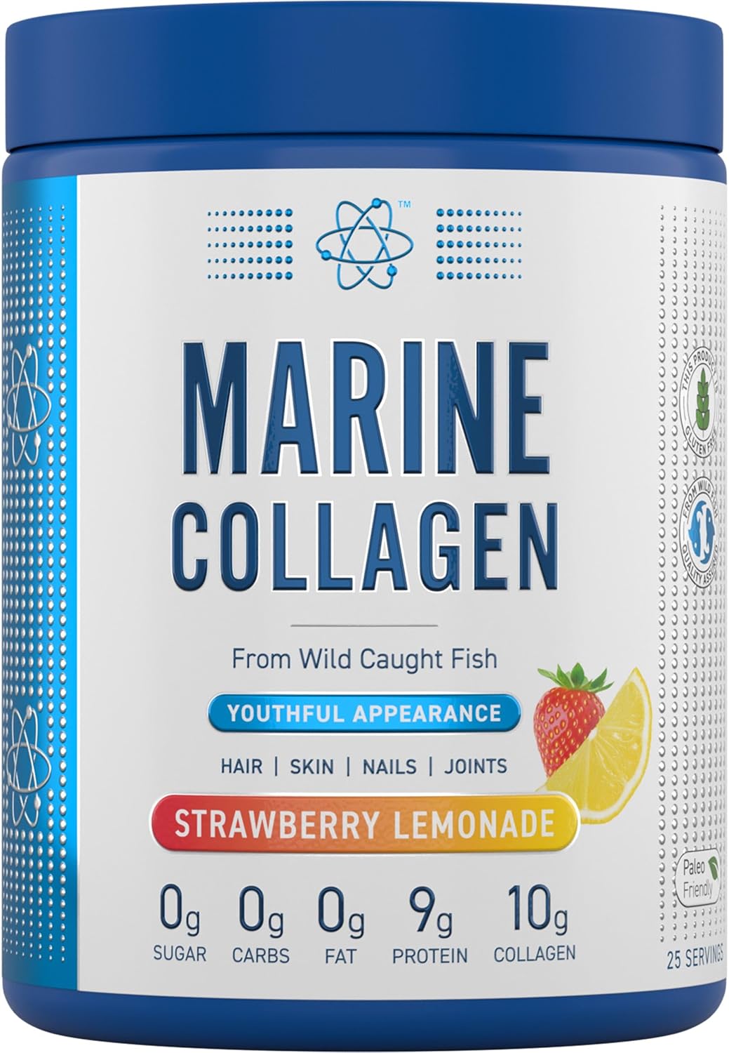 Applied Nutrition Marine Collagen Powder - Hydrolysed Collagen Protein, Healthy Skin, Hair, Nails (Strawberry & Lemonade) (300g - 25 Servings)