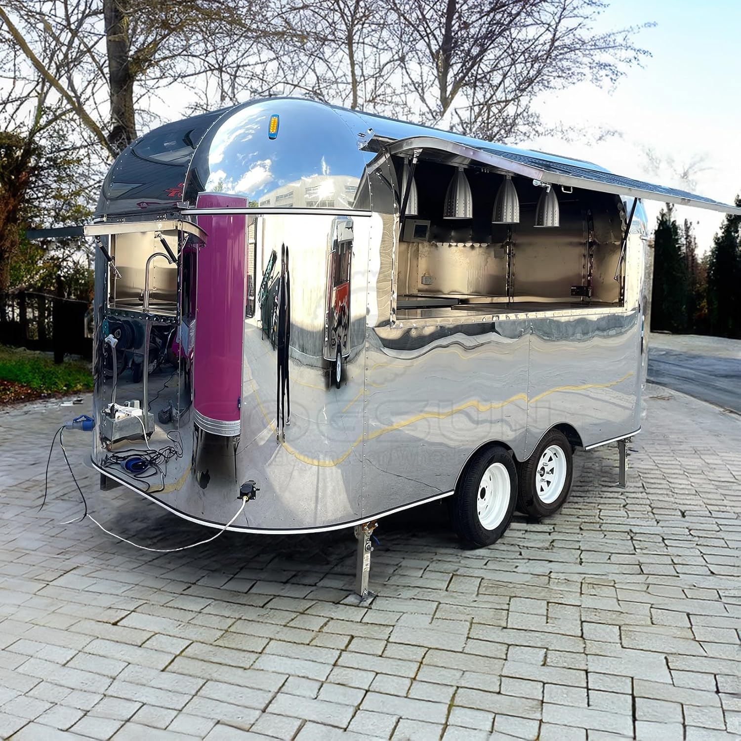 Mirror Food Trailer Food Truck Concession Trailers for Sale Food Vending Cart with Wheels for Business Food Trucks for Sale
