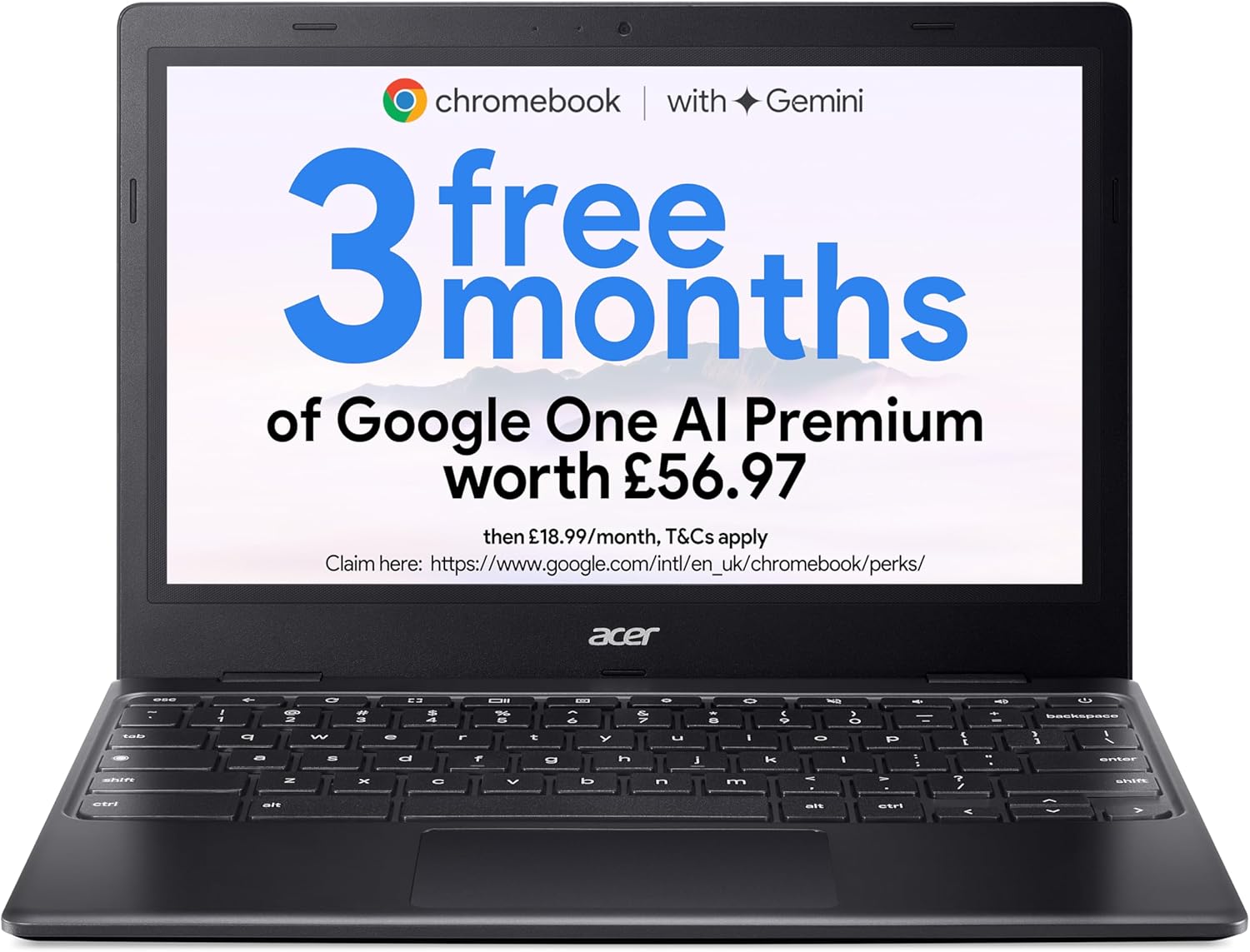 Acer Chromebook 311 CBOA311-1H Laptop - Intel Celeron N4500, 4GB, 64GB eMMC, Integrated Graphics, 11.6 Inch HD, Google Chrome OS, Black