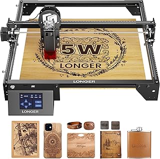 Longer RAY5 Laser Engraver, DIY Laser Engraver 5W Output Power, 3.5” Color Touch Screen, App Offline Control, Engraver Tool for Metal/Glass/Wood Engraving Area 15.75"x15.75"