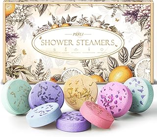 Shower Steamers Aromatherapy Stocking Stuffers 8 Scents, Christmas Gifts for Women Elegant Packaging Birthdays Gifts for Mom, Lavender Natural Essential Oil Home Spa Self Care & Relaxing