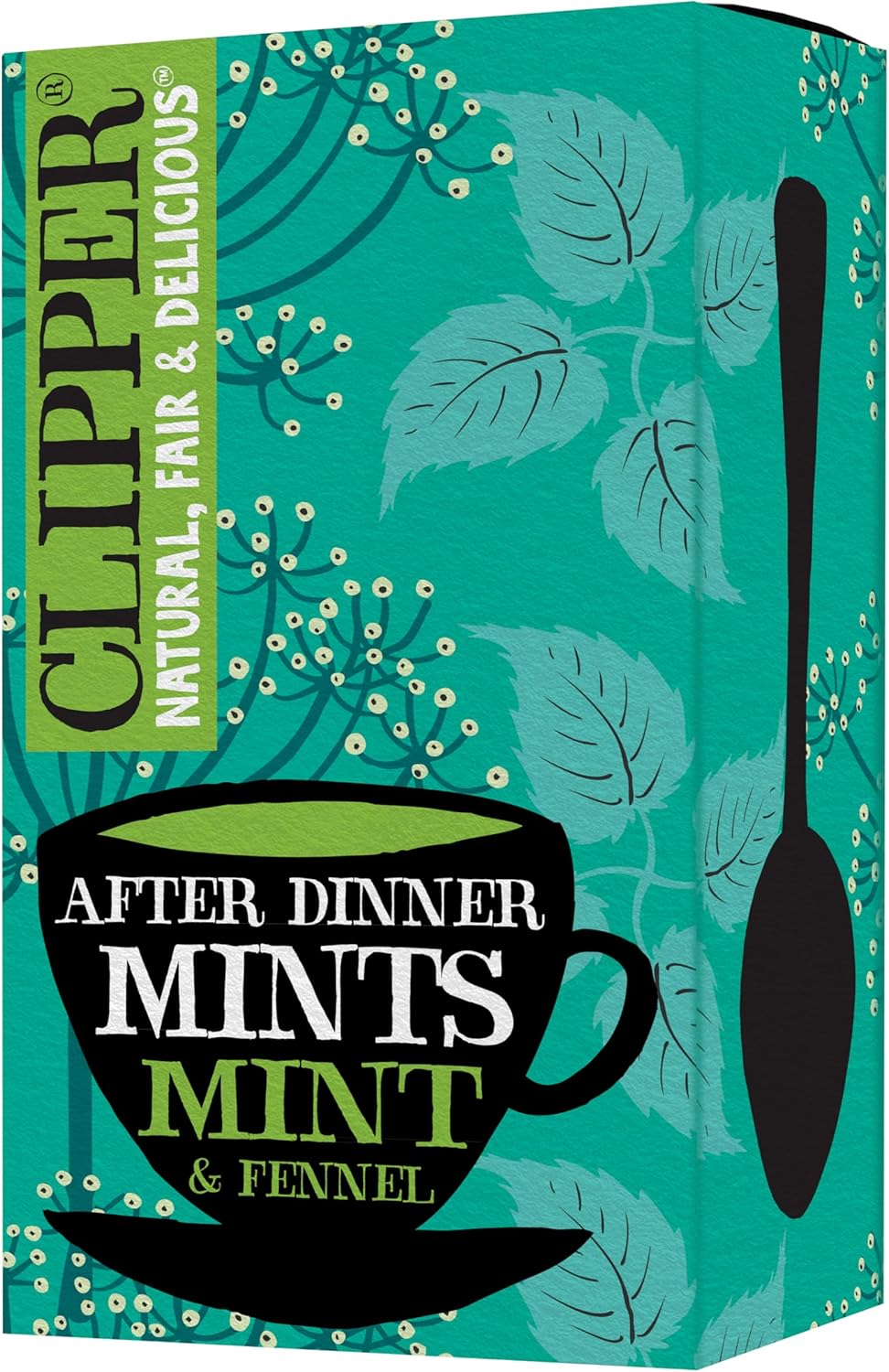 Clipper Organic After Dinner Mint & Fennel Infusion Tea Bags | 20 Infusion Peppermint & Fennel Sachets | Caffeine Free Teabags | Eco-Conscious Herbal Tea Bags