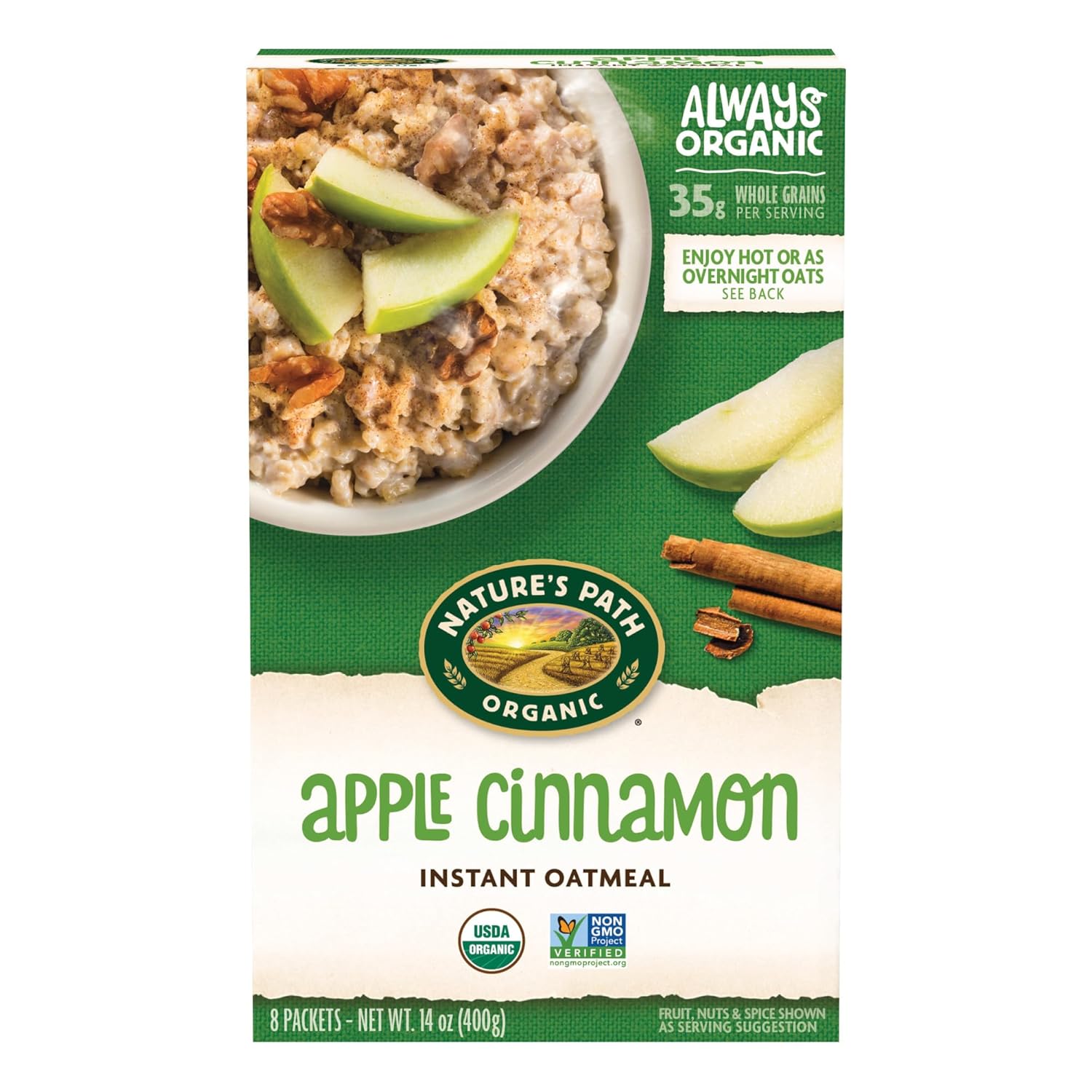 Nature's Path Organic Apple Cinnamon Oatmeal, 14 oz (Pack of 6), Non-GMO