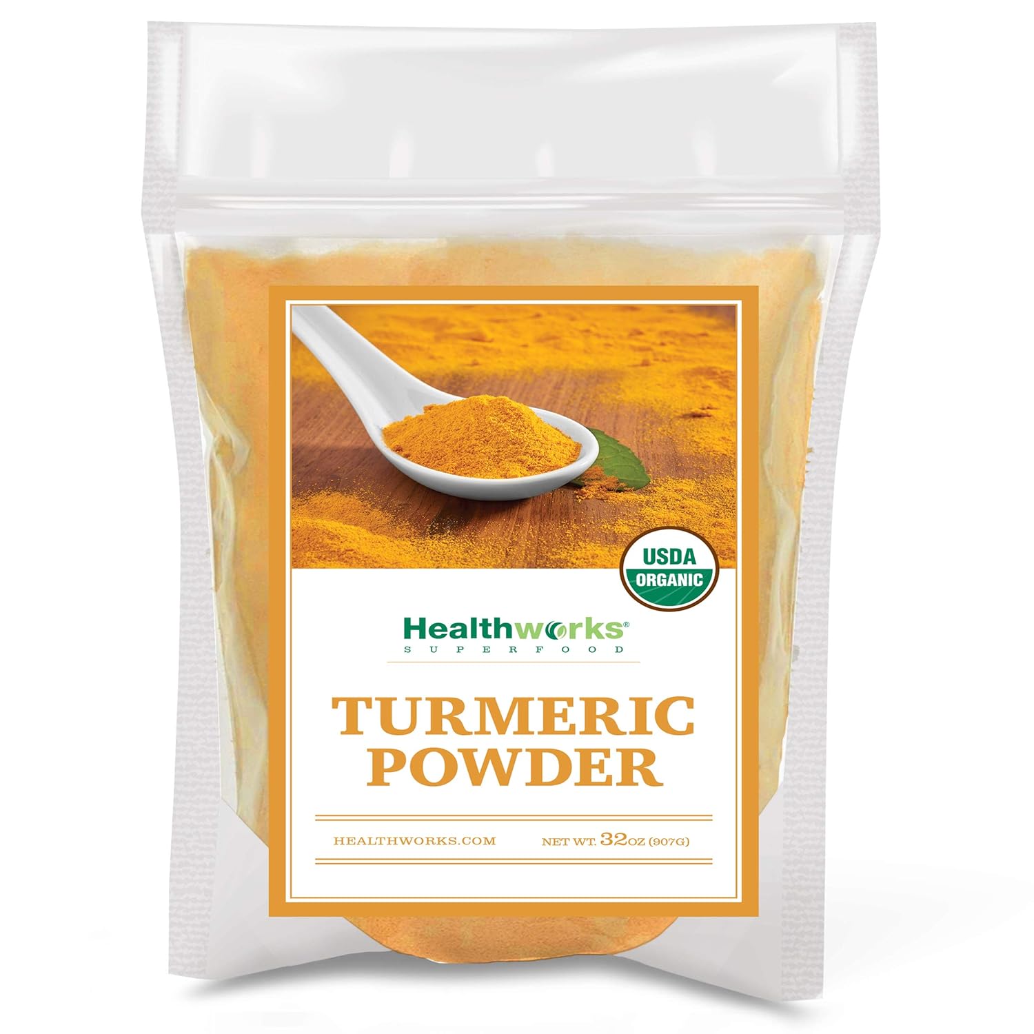 Healthworks Superfoods Organic Turmeric Powder - 32 Oz / 2 Lbs - Ground Raw Organic, Curcumin, Keto, Paleo, Vegan and Non-GMO
