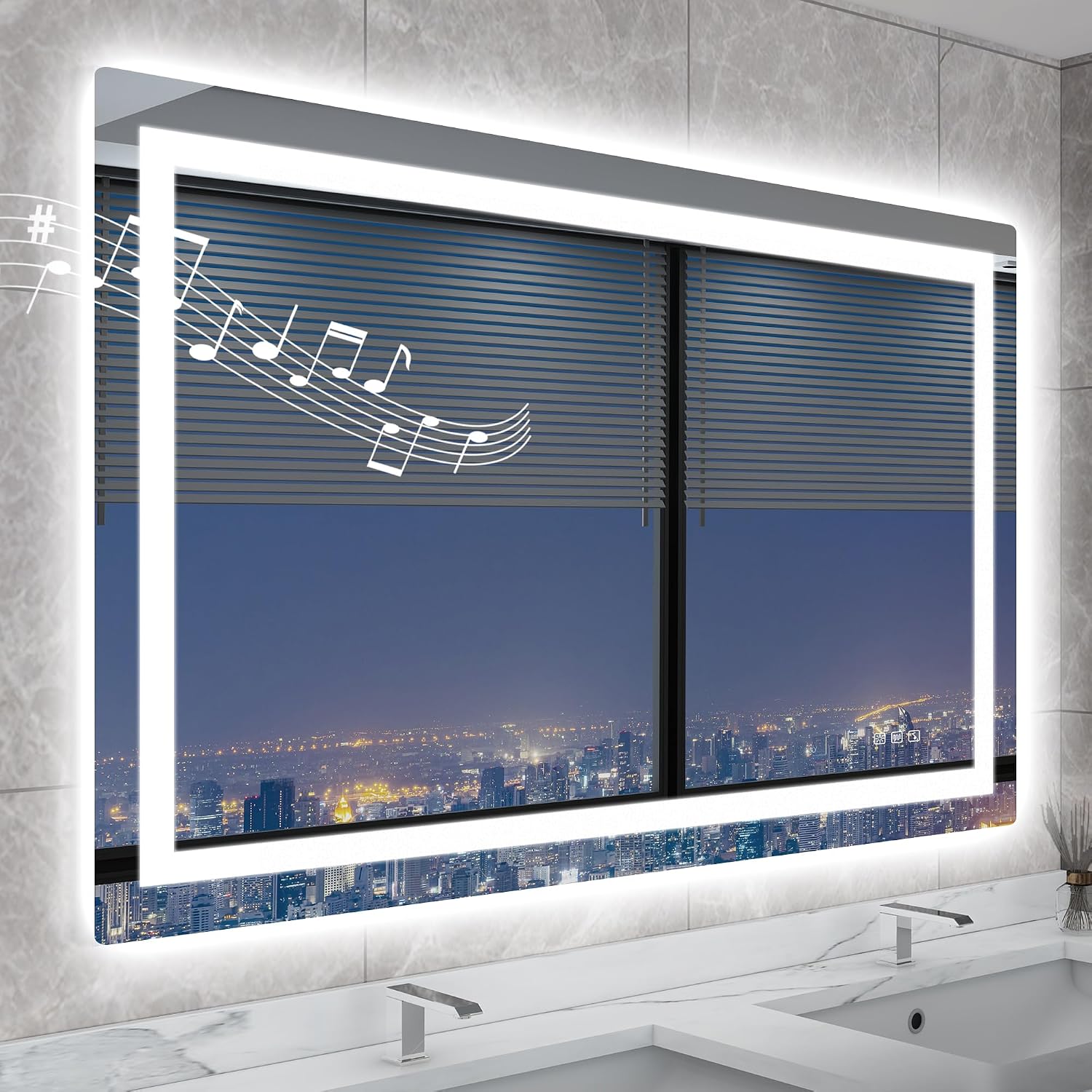 STARLEAD 59"x35" Bluetooth LED Bathroom Mirror
