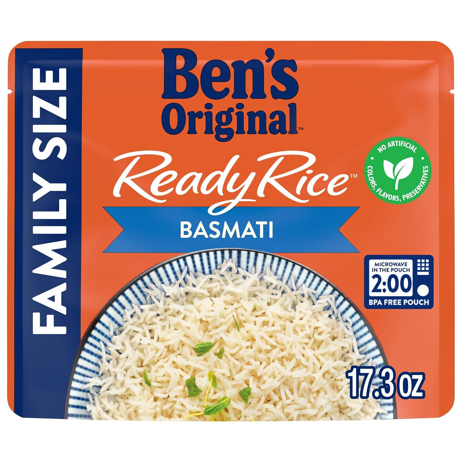 BEN'S ORIGINAL Ready Rice Basmati Family Size, Easy Dinner Side, 17.3 oz Pouch