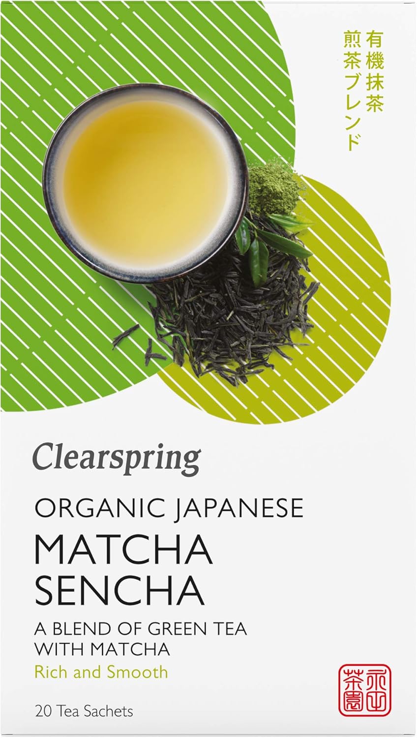 Clearspring Organic Japanese Matcha Sencha, Green Tea Teabags