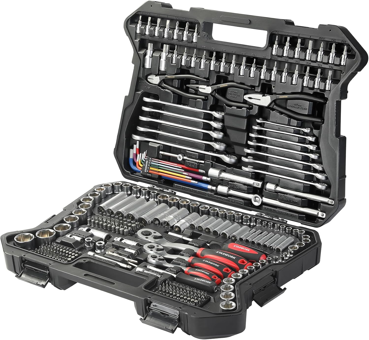 STARWORK True MechanicTM 314-Piece Mechanics Tool Set and Socket Set, Professional Metric Set