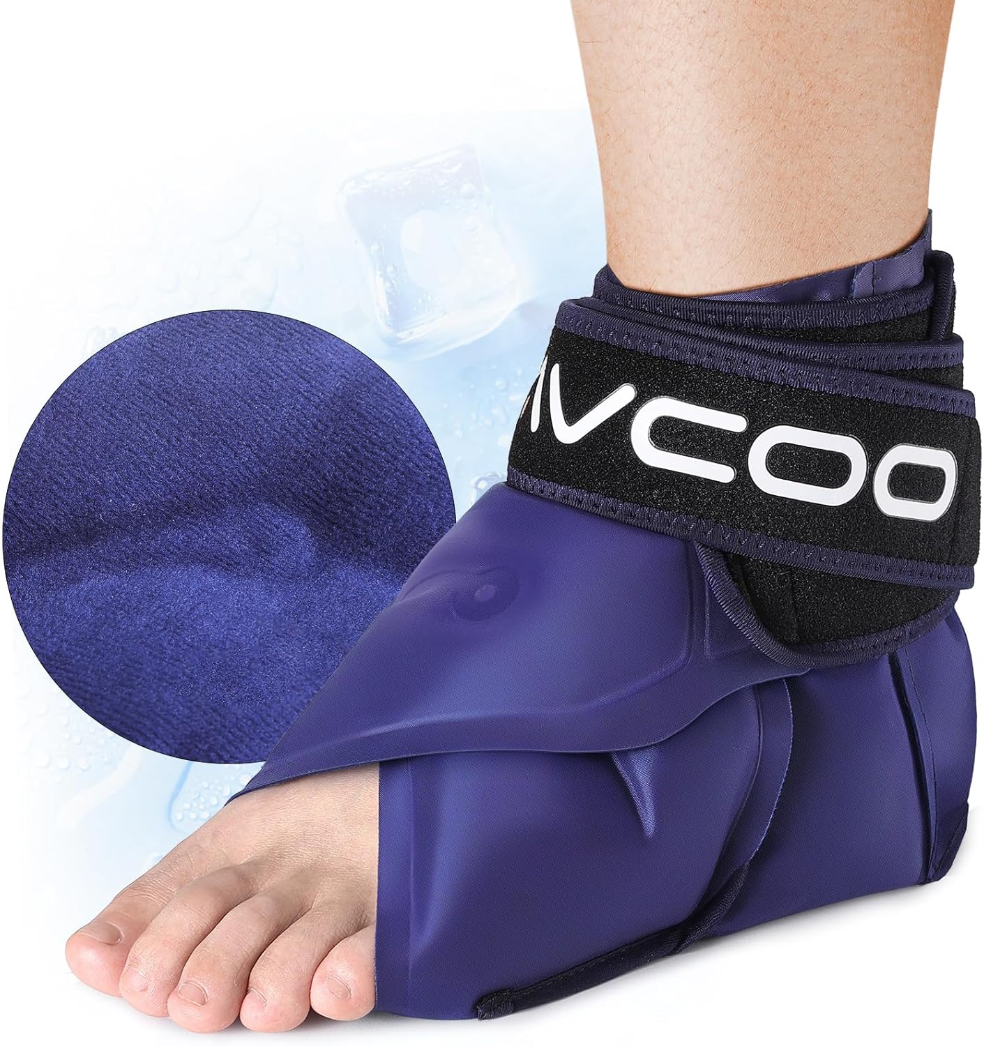 Ankle Ice Pack Wrap for Swelling, Foot Pain Relief, Reusable Gel Ice Packs for Injuries, Crossing Straps for Full Coverage, Cold Therapy for Plantar Fasciitis, Achilles Tendonitis, Sprain Ankles