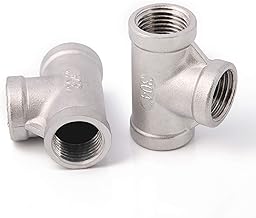 Stainless Steel 1/2" NPT Tee Female 3 Way T Shaped Pipe Fitting (Pack of 2)