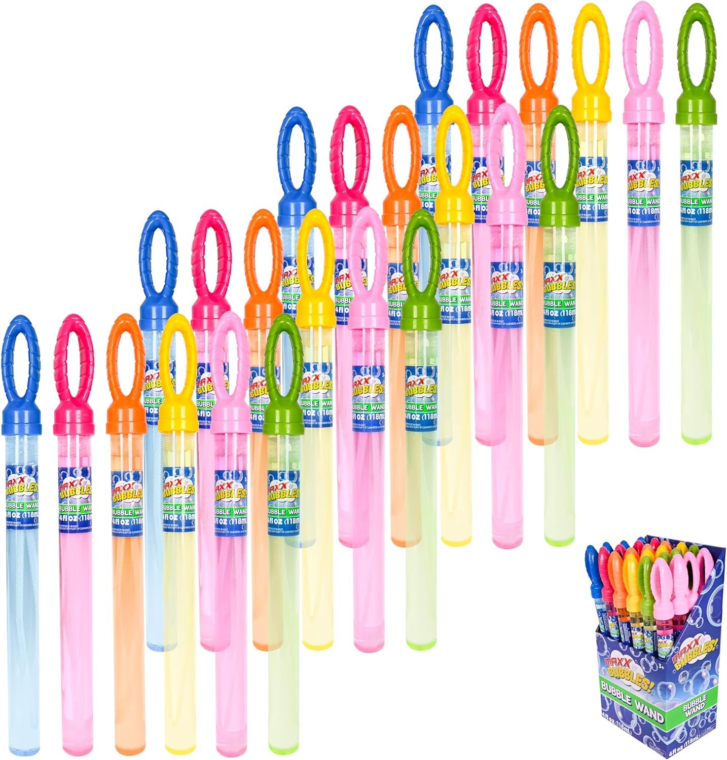 24 Pack 14.6" Big Bubble Wands for Summer Toy, Outdoor/Indoor Activity Use, Party Favor Supplies for Kids, 2 Dozen