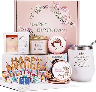 Birthday Gifts for Women,Happy Bath Set Relaxing Spa Gift Baskets Ideas Her, Mom, Sister, Female Friends, Coworker, Wife, Girlfriend, Daughter, Unique Women Who Have Everything