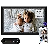 Digital Photo Frame WiFi 15.6 Inch Smart Digital Picture Frame with 1920x1080 IPS Touch Screen, Auto-Rotate and Slideshow, Easy Setup to Share Moments Via APP from Anywhere Anytime (15.6)