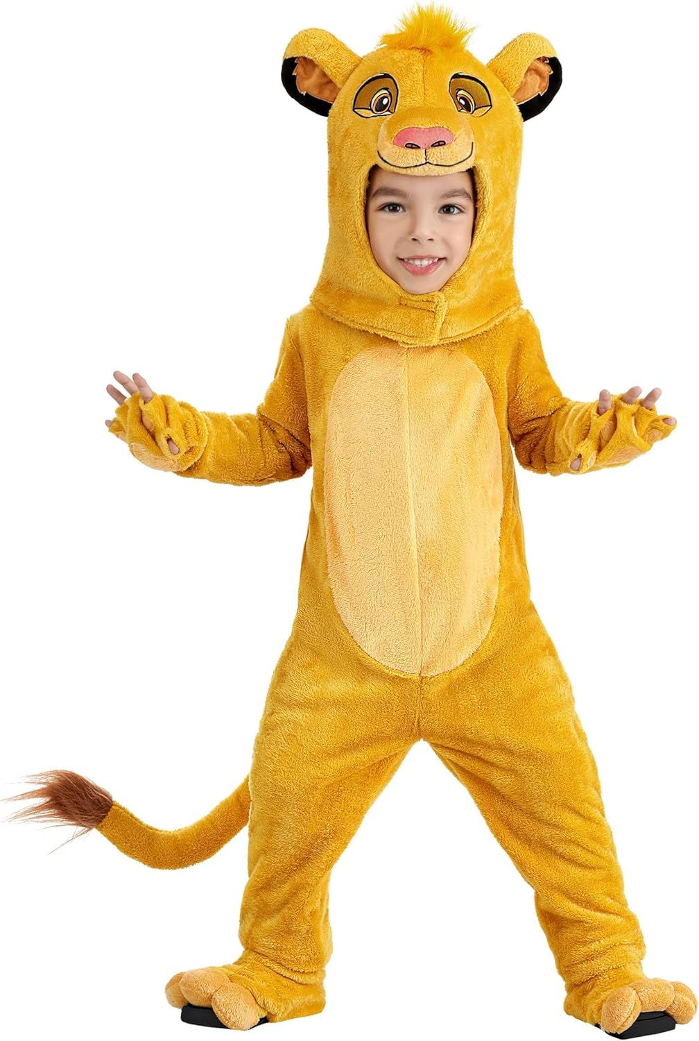 Disney The Lion King Simba Costume for Toddlers - Plush Jumpsuit with Tail, Headpiece, Gloves, and Shoe Covers