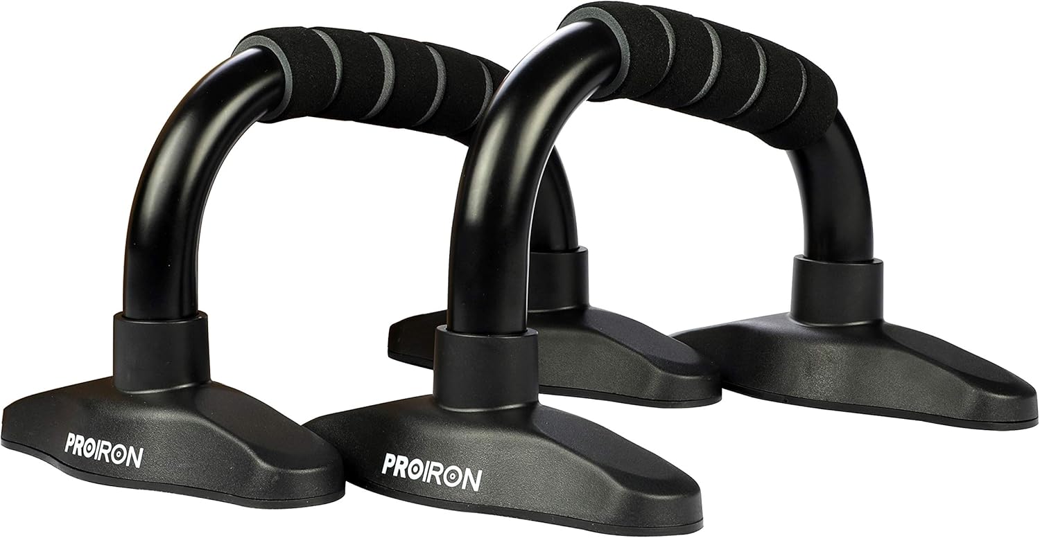 PROIRON Push Up Bar Stands, Push Up Handles with Non slip Foam Grip for Chest Press, Home Gym Fitness Exercise, Strength Training (1 pair Black)