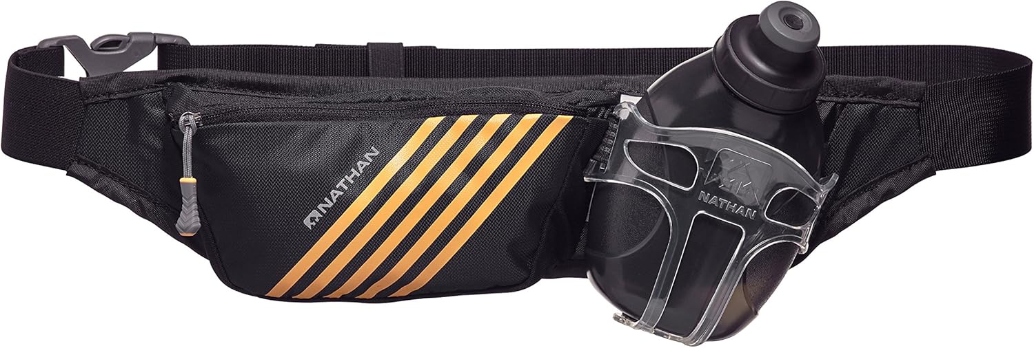 Nathan Swift Plus Hydration Belt with 10 oz Flask for Running & Workouts, with Zip Pocket to Pack Essentials, Ultra-Light Travel, 7 oz