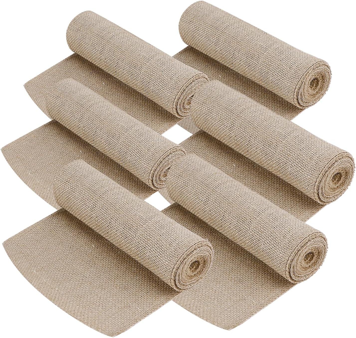 6 Pack Natural Burlap Tree Protectors Wraps, 7.8" x 118" Winter Tree Trunk Protector Guard Plant Covers Freeze Protection, Bandage Tree wrap for Keeping Plant Warm and Moisturizing