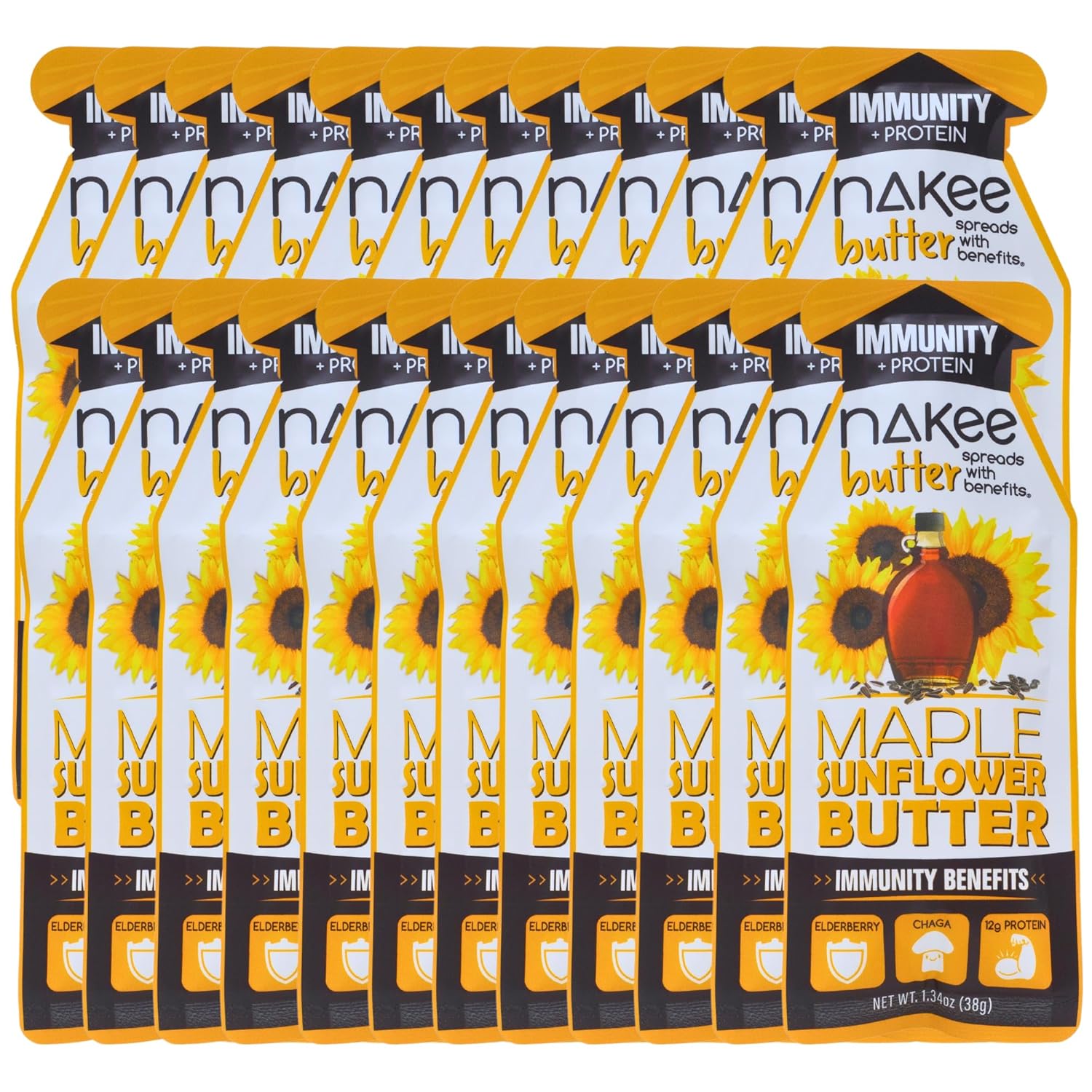 Nakee Butter Immunity Maple Sunflower Seed Butter Starter 24 Packs
