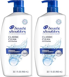 Head & Shoulders Dandruff Shampoo, 32.1 Fl Oz (Pack of 2) | Anti-Dandruff Treatment | Classic Clean | Daily Use