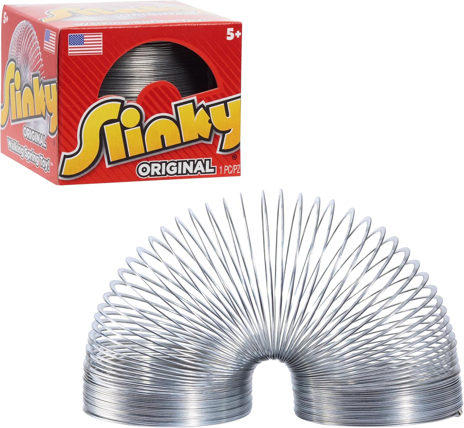The Original Slinky Walking Spring Toy, 2.75-inch Diameter Metal Slinky, Fidget Toys, Kids Toys for Ages 5 Up by Just Play