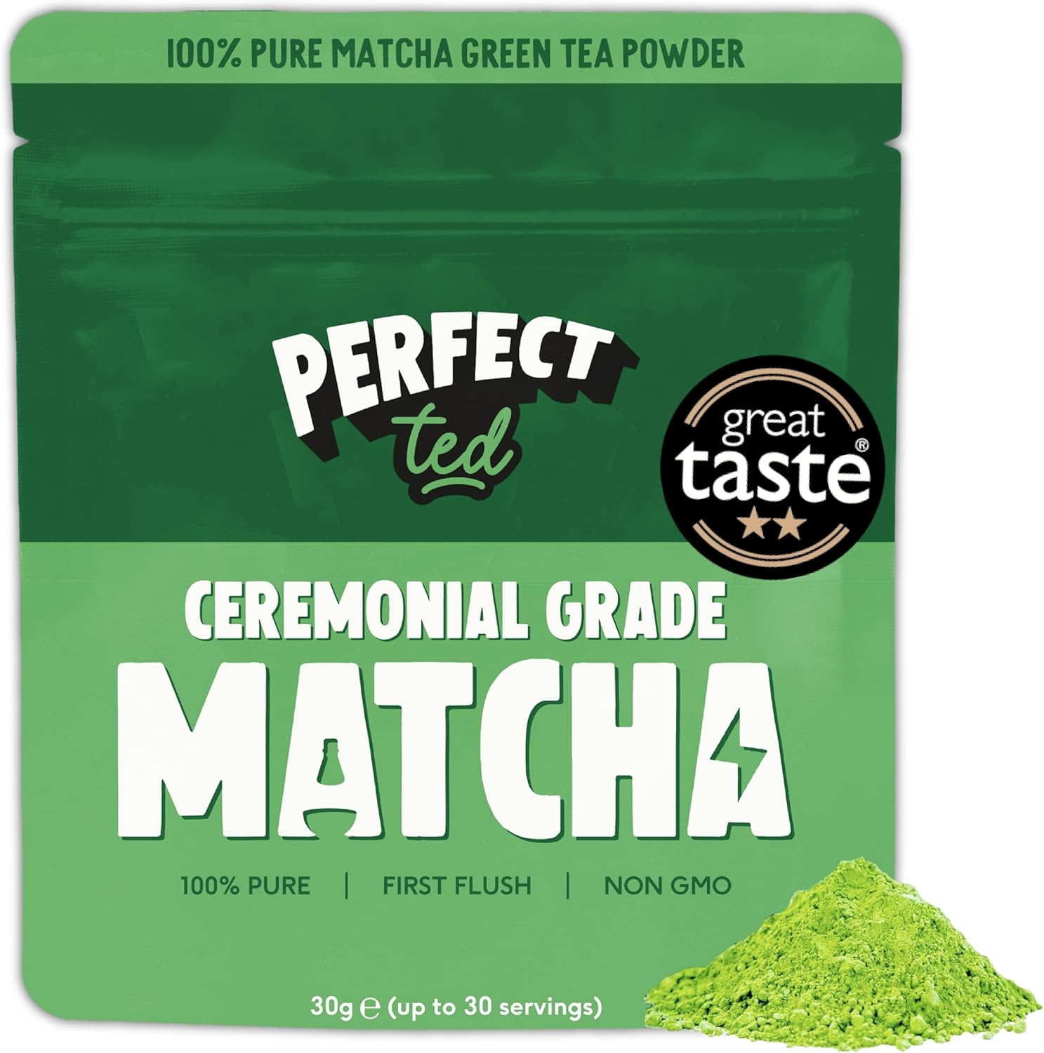 Perfect Ted Powder | Organic 30g | Organic Ceremonial Grade | Japanese Matcha Tea Powder | Matcha Fuel | (30 Servings)