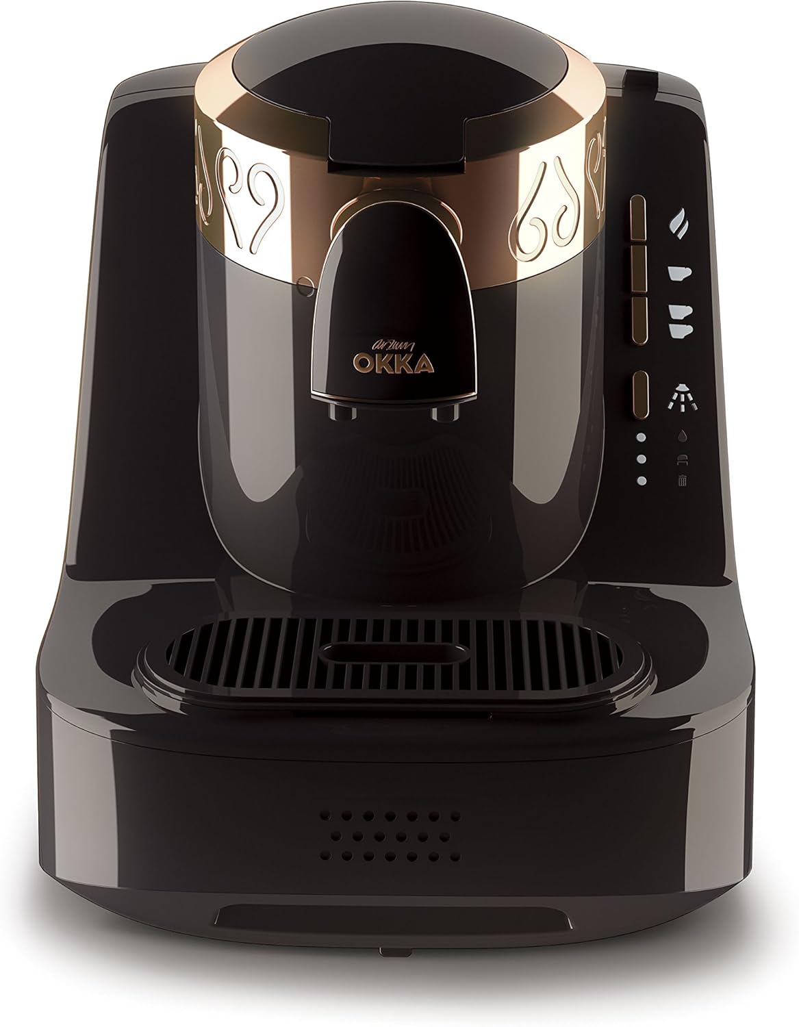 Arzum Okka Automatic Turkish/Greek Coffee Machine, USA 120V UL, Black/Copper (Gold)