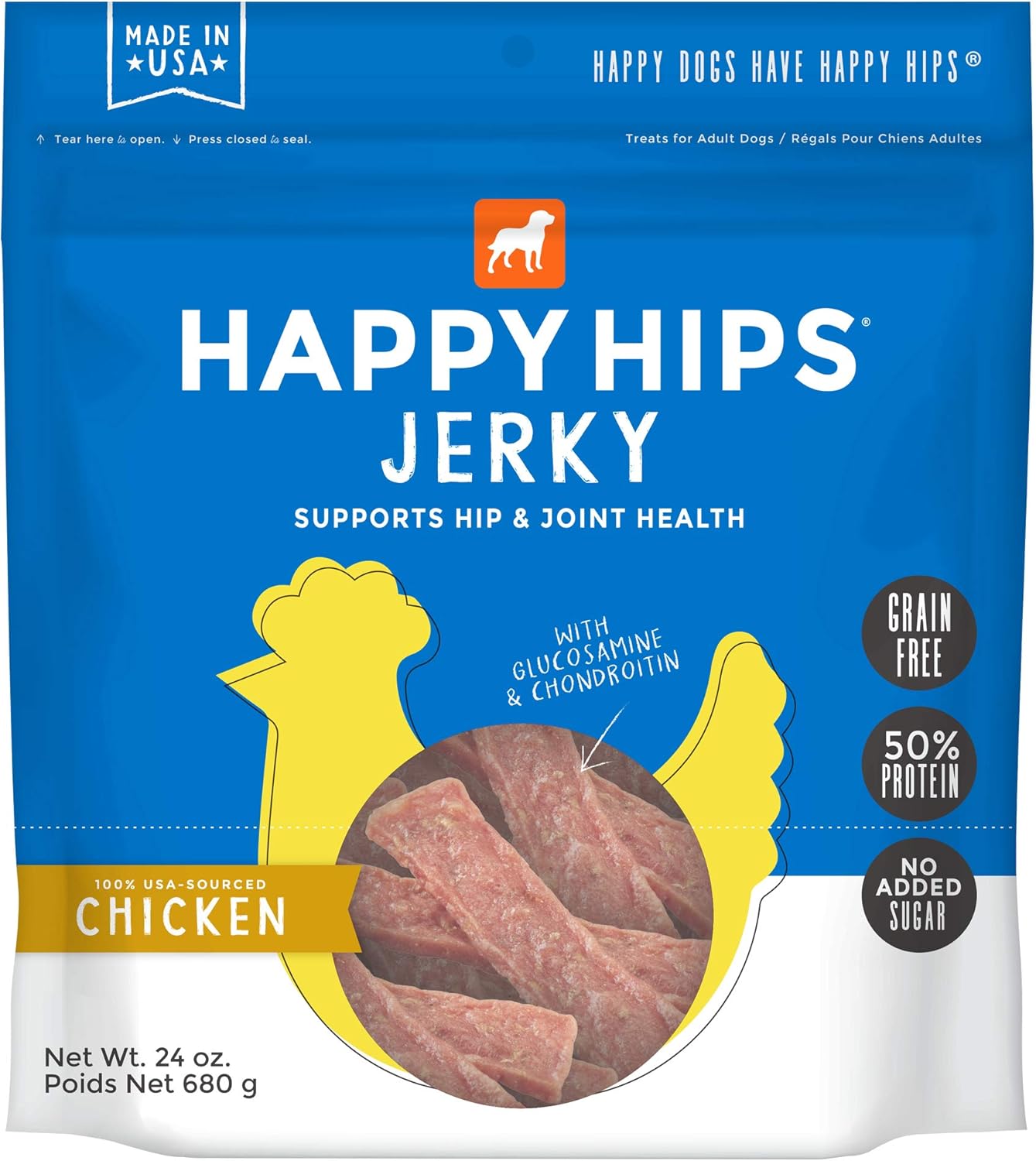 Jerky Dogs Treats, Chicken, 24 oz. Pouch