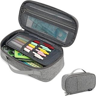 XQXA Large Capacity Pencil Case Multi-Slot Pencil Pouch Durable Pencil Box Portable Makeup Bag with Handle for Office