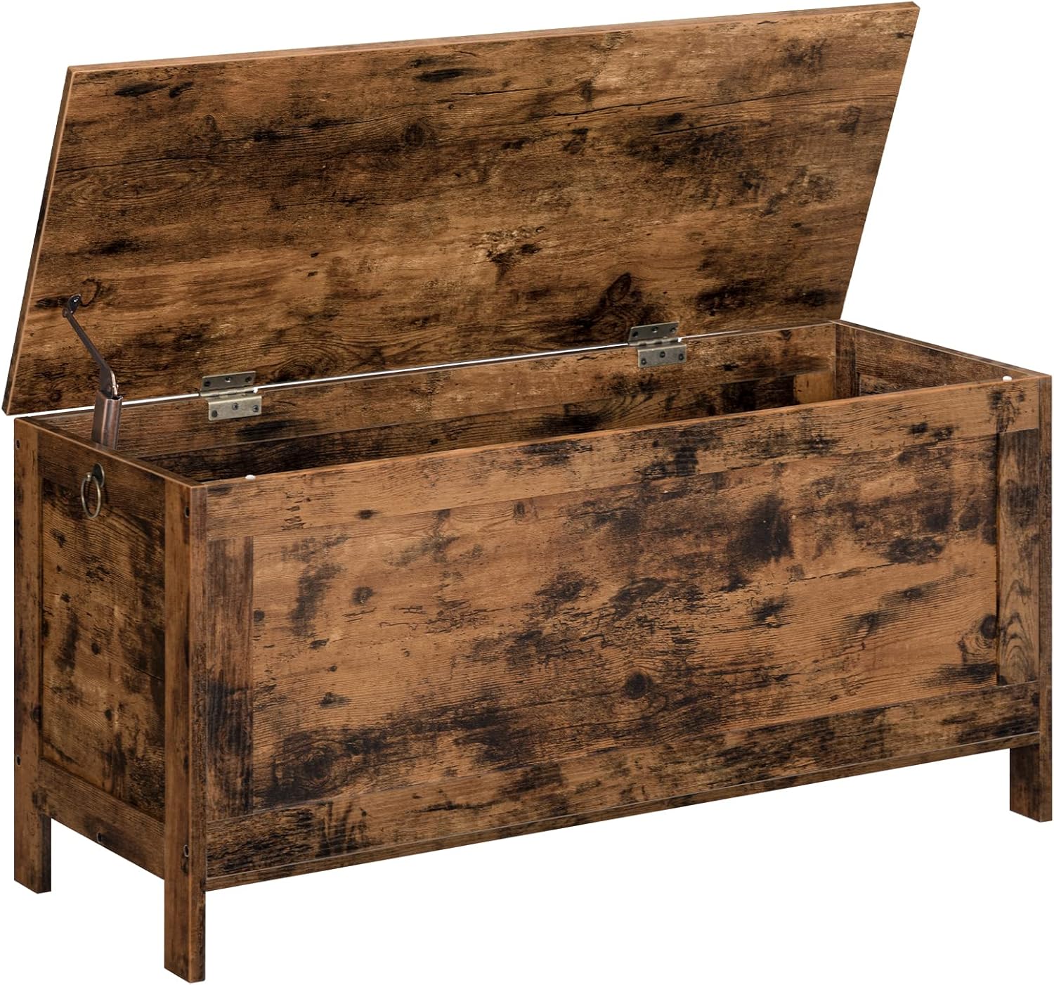 HOOBRO Toy Box, Retro Wooden Look Storage Chest with Safety Hinge, Entryway Storage Bench Supports 220 lb, 39.4 x 15.7 x 18.9 Inches Toy Chest Organizer, Easy Assembly (Rustic Brown) BF100CW01