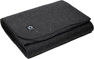 Arcturus Wool Bed Blanket - Queen Size Wool Blanket (90"x 96") | Thick, Washable, Large Blanket (Charcoal Gray)