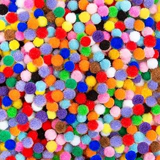 2000 Pcs 1cm Assorted Pompoms Multicolor Valentine Day Arts and Crafts Fuzzy Pom Poms Balls for DIY Creative Crafts Decorations