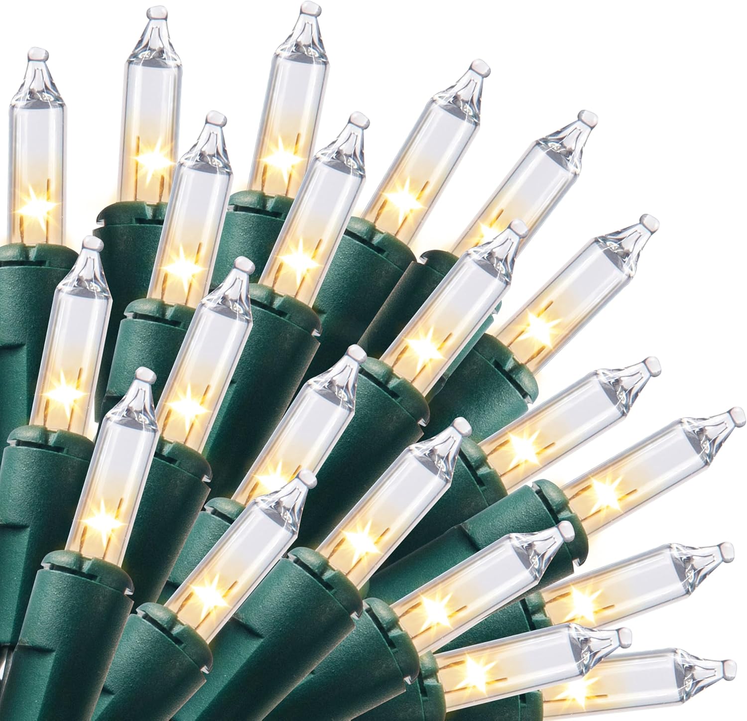 Joiedomi Clear Christmas String Lights Indoor,300(3x100) Mini Warm White Fairy Light,64.5FT Lighting Decor for Patio Dorm Classroom Bedroom Holiday Wedding Party Garland Birthday Festival,Green Wire