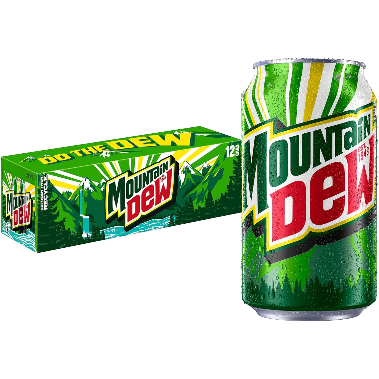 Mountain Dew Soda, 12 Fl Oz Cans (Pack of 12)