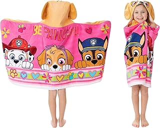 Franco Paw Patrol Pink Bath/Pool/Beach Soft Cotton Terry Hooded Towel Wrap, 24" x 50", Kids