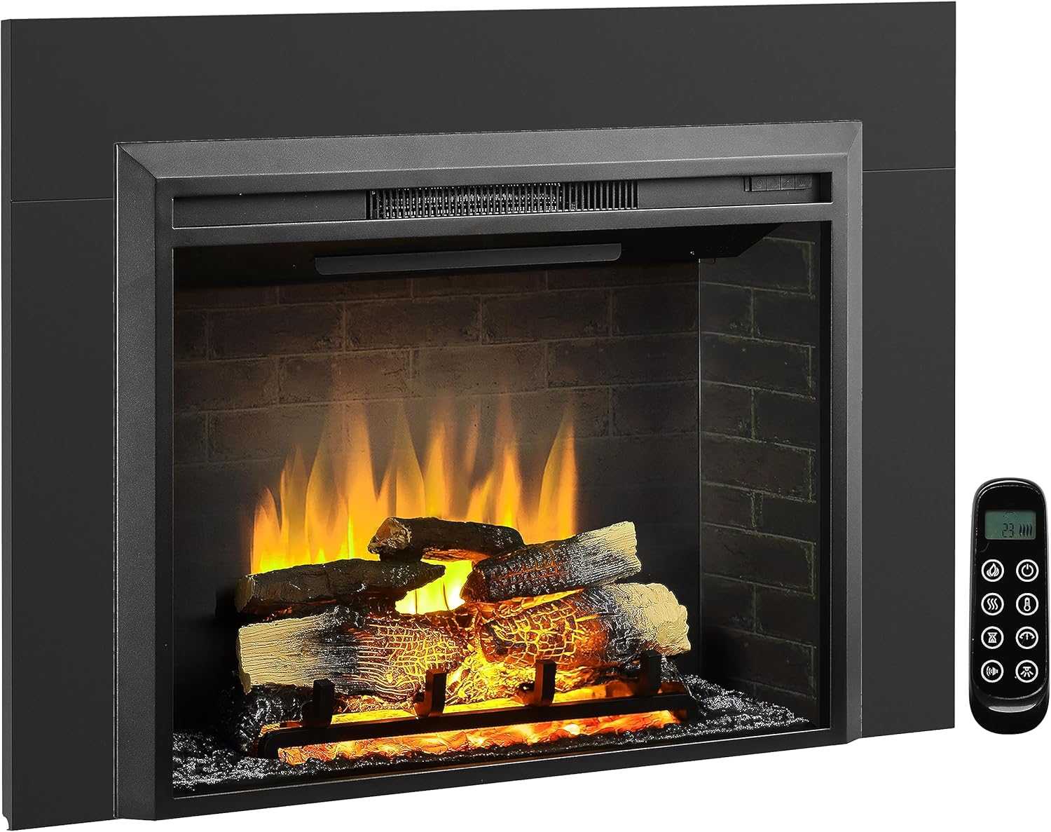 LegendFlame Carl 35 Inches with Trim Kit, Electric Fireplace Insert, Fireplace Heater 750/1500W, Fire Crackling Sound, Remote Control, Black…