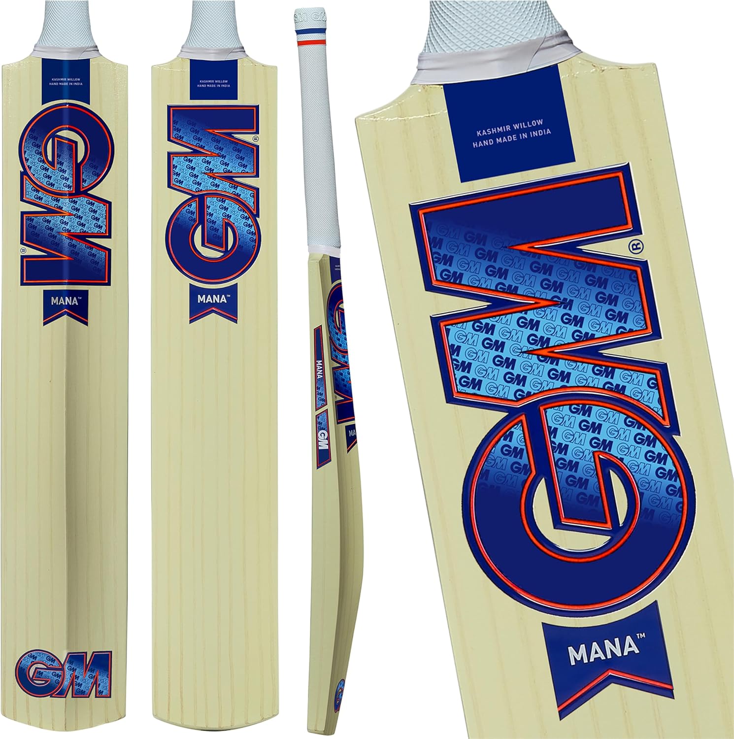 Gunn & Moore GM Cricket Bat - Kashmir Willow - HEX Grip - Available in Various Grades & Sizes for Children to Full Size