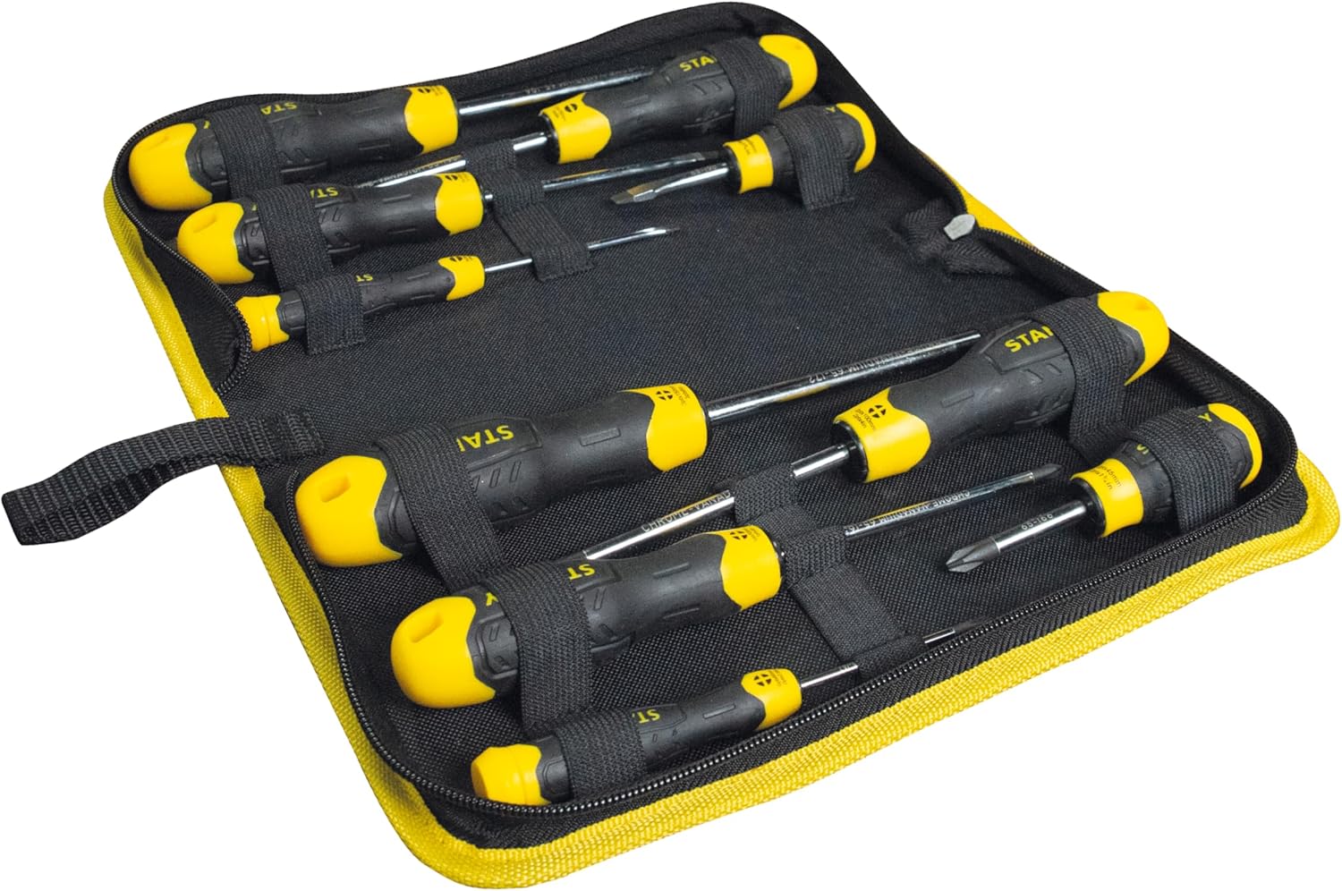 Stanley Cushion Grip™ Screwdriver Set in Wallet, 10 Piece, Constructed with an Ergonomic, bi-Material Handle