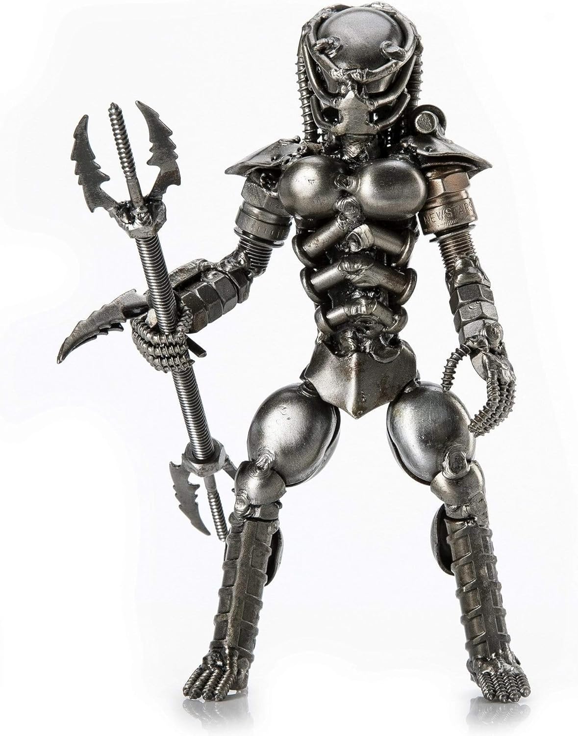 KALIFANO Mini Predator Inspired Recycled Metal Sculpture Handcrafted from Scrap Metal - One of a Kind Handmade Alien vs. Predator Inspired Steel Art