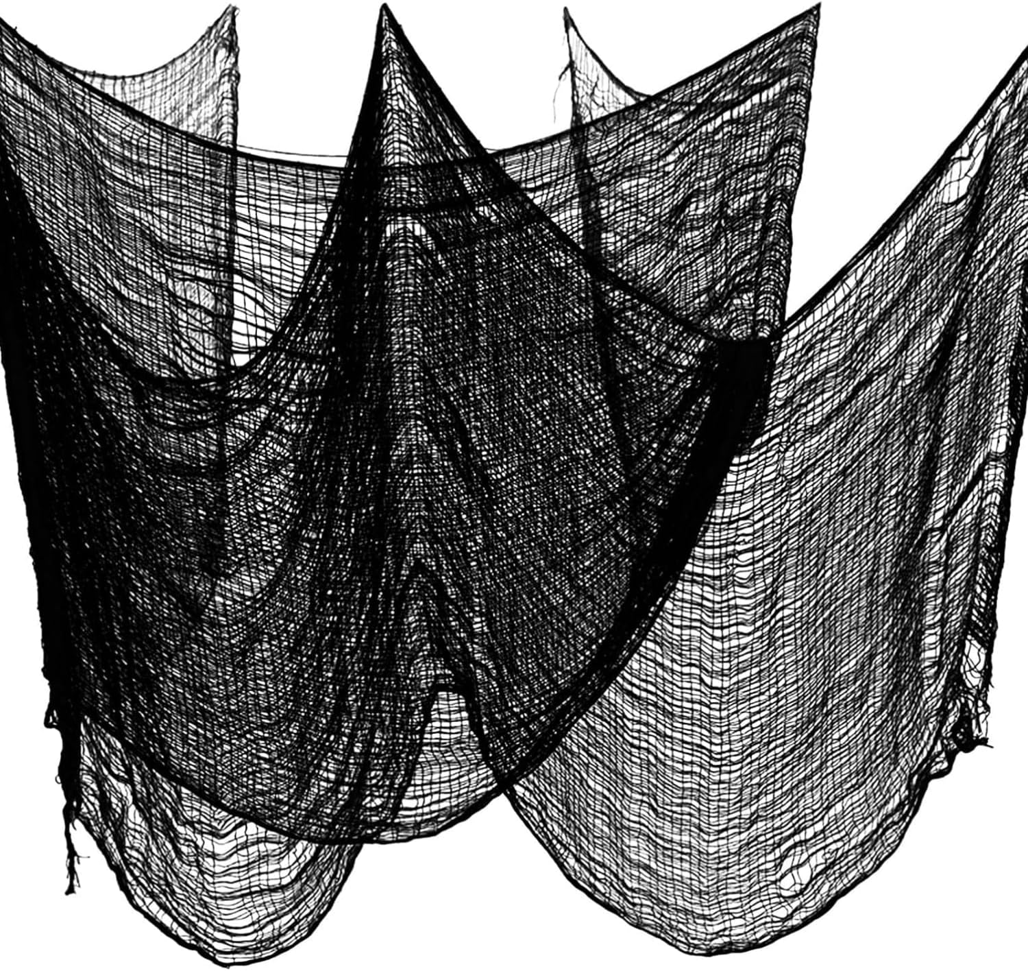 3 Pack Creepy Cloth 200 x 76 cm / 79 x 30 inch, with 30Pcs Mini Spiders Decoration, Halloween Creepy Cloth Scary Gauze Cloth Doorways Spooky Halloween Outdoor Yard Home Wall Decor (3 Pack Black)