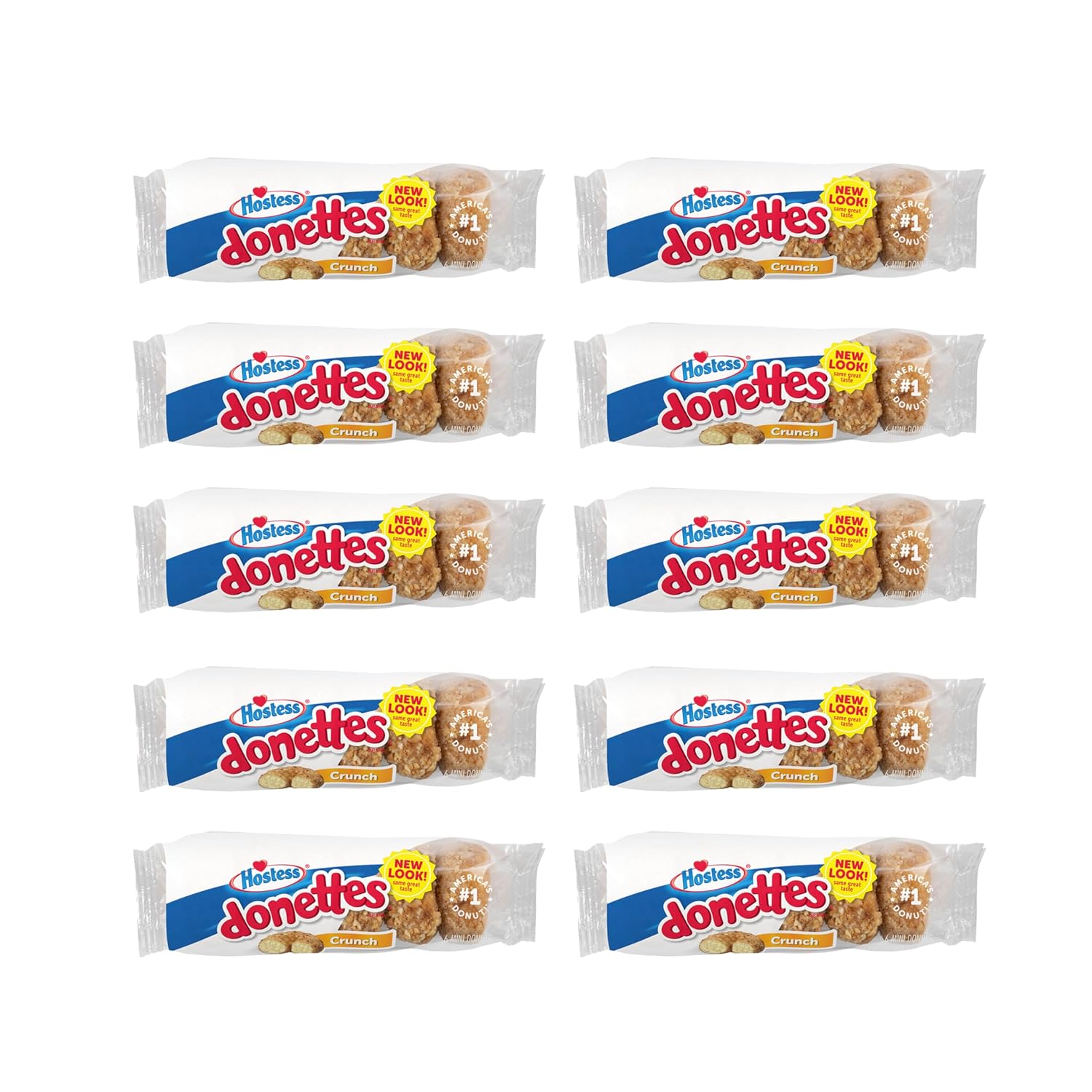 Hostess Crunch Donettes, 6 Count Bags (10 Pack)