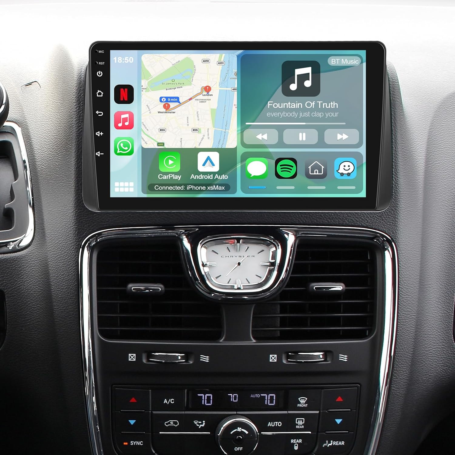 [2+64G] for Dodge Grand Caravan 2011-2020 and for Chrysler Grand Voyager 2011-2015 Android Stereo - 9 inch Touchscreen DSP Audio - Wireless Carplay and Android Auto, WiFi, GPS + Canbus + Backup Camera