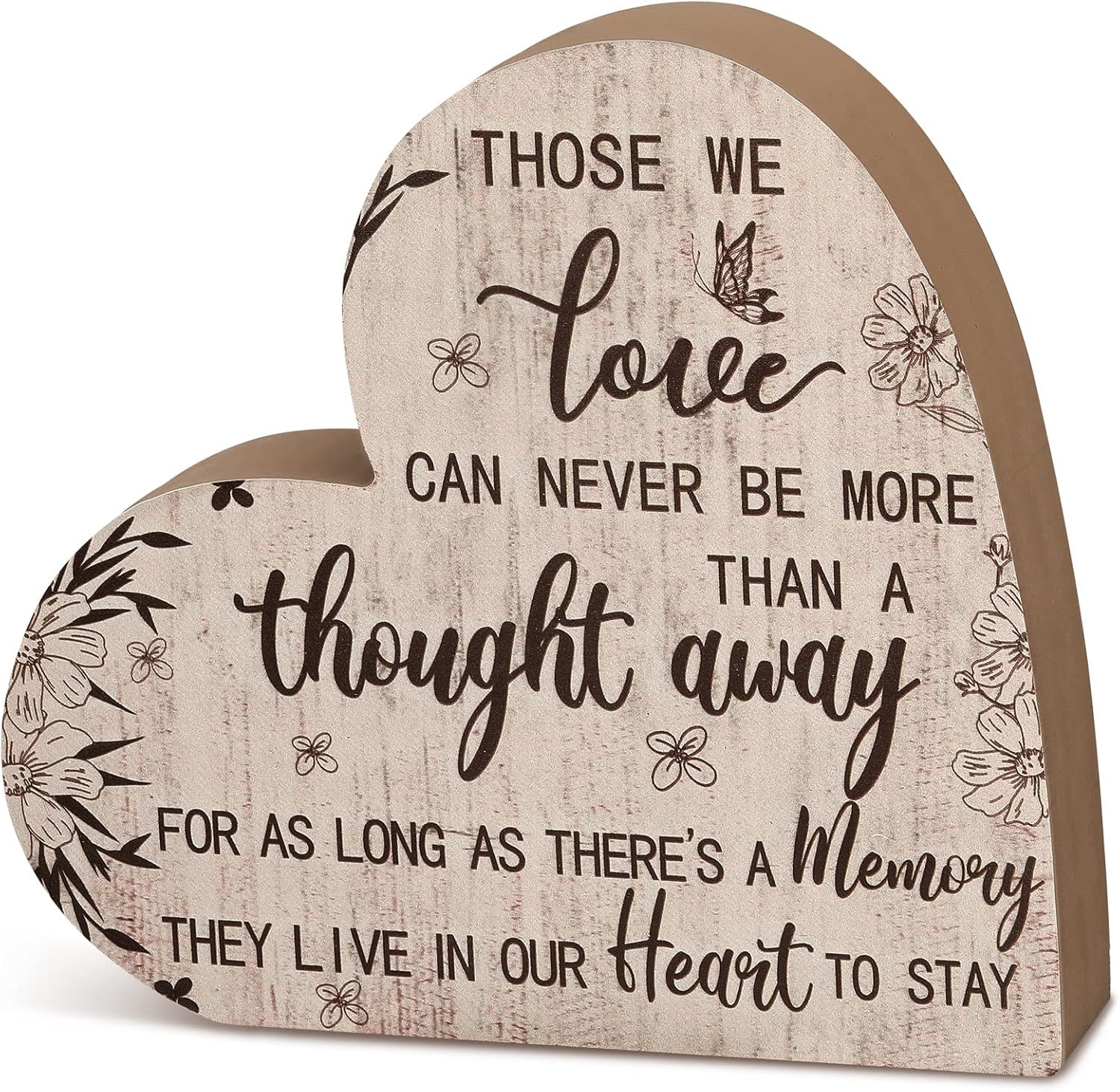 Yookeer Sympathy Gift Memorial Heart Present for Loss of Loved One Bereavement Gift Bereavement Sign Grieving Decorative Sign Plaque for Loss of Deceased Father Mother Son Brother Condolence